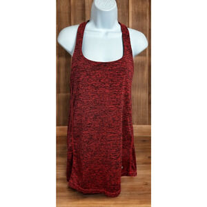 Athletic Top With Built In Bra Sz XL Heathered Strappy Back Layered Shirt Gym